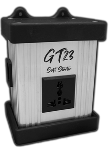 Innoraymond GT23 Soft Starter up to 15 amps. Built for nearly all countries using 220-240 volt, 50Hz grid power. 2 second software controlled ramp time. Wall mountable.